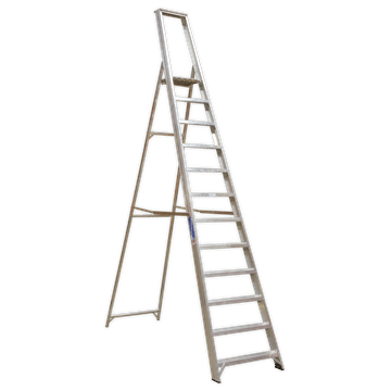 Aluminium Step Ladder 12-Tread Industrial BS 2037/1