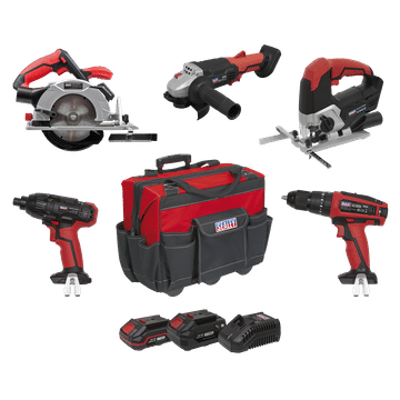 5 x 20V SV20 Series Cordless 5 Tool Combo Kit - 2 Batteries