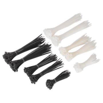 Cable Tie Assortment Black/White Pack of 600