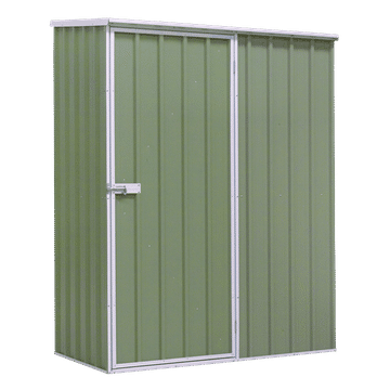 Dellonda Galvanized Steel Garden/Outdoor/Storage Shed, 1.5 x 0.8 x 1.9m, Pent Style Roof - Green