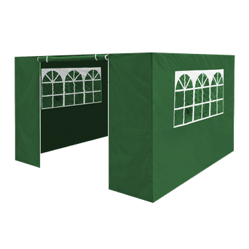 Dellonda Premium Gazebo/Marquee Side Walls/Doors/Windows, Fits 3 x 3m Models - Dark Green