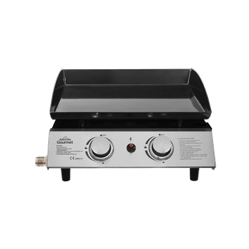 Dellonda 2 Burner Portable Gas Plancha 5kW BBQ Griddle, Stainless Steel - DG21