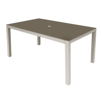 Dellonda Fusion Aluminium Glass Garden Dining Table with Parasol Hole, Light Grey - DG51