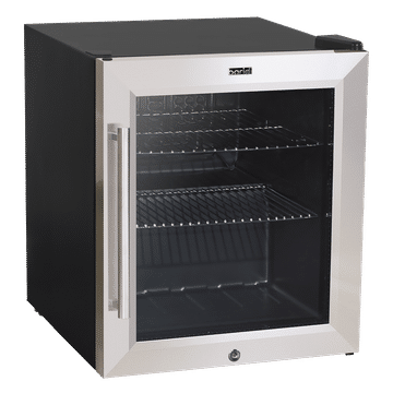 Baridi 50L Tabletop Drinks Fridge, Mini Beer Cooler, Glass Door, Stainless Steel