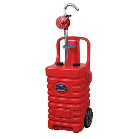 Mobile Dispensing Tank 55L with Oil Rotary Pump - Red