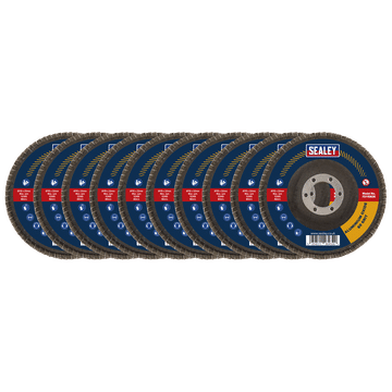 Assorted Grit Flap Discs Aluminium Oxide Ø115mm Ø22mm Bore - Pack of 10