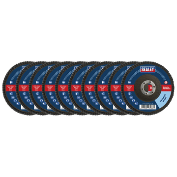 Assorted Grit Flap Discs Zirconium Ø115mm Ø22mm Bore - Pack of 10