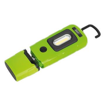 Rechargeable 360° Inspection Light 3W COB & 1W SMD LED Green Lithium-Polymer