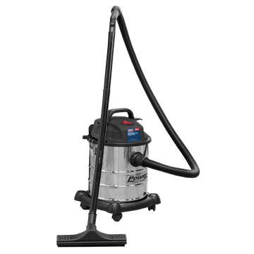 Vacuum Cleaner Wet & Dry 20L 1200W/230V Stainless Drum