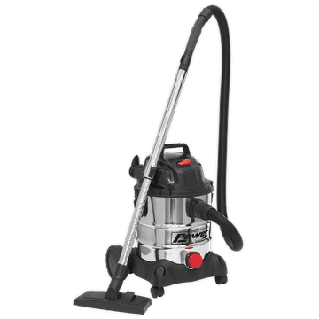 Vacuum Cleaner Industrial Wet & Dry 20L 1250W/230V Stainless Drum