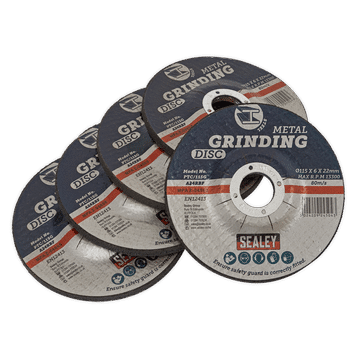 Grinding Disc Ø115 x 6mm Ø22mm Bore - Pack of 5