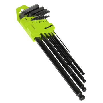 Ball-End Hex Key Set 9pc Extra-Long Metric