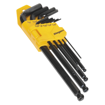 Ball-End Hex Key Set 9pc Long Imperial