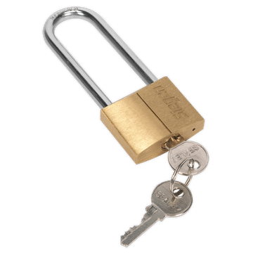 Brass Body Padlock with Brass Cylinder Long Shackle 40mm