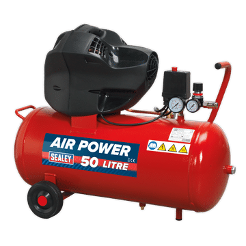 Air Compressor 50L V-Twin Direct Drive 3hp Oil Free