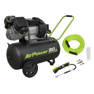 Air Compressor 50L Direct Drive 3hp & Air Accessory Kit