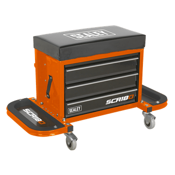 Mechanic's Utility Seat & Toolbox - Orange