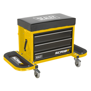 Mechanic's Utility Seat & Toolbox - Yellow