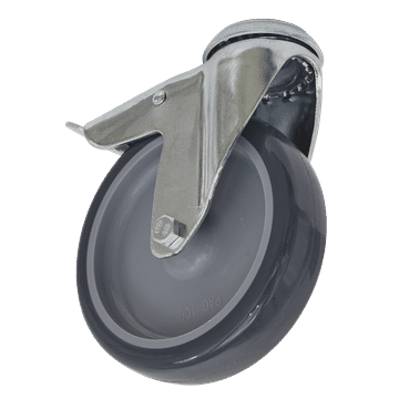 Castor Wheel Bolt Hole Swivel with Total Lock Ø100mm
