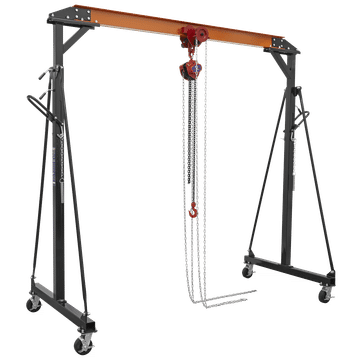 Portable Gantry Crane Adjustable 1 Tonne with Geared Trolley Combo