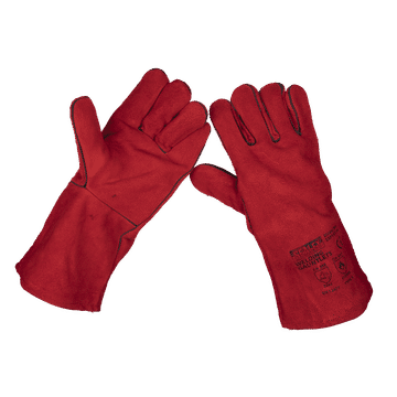 Leather Welding Gauntlets Lined Pair