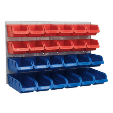 Bin & Panel Combination 24 Bins - Red/Blue