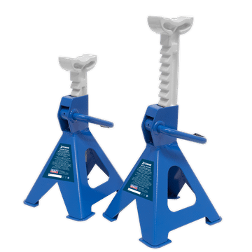 Axle Stands (Pair) 2 Tonne Capacity per Stand Ratchet Type - Blue