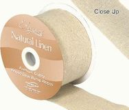 Eleganza Natural Linen Frayed Edge 50mm x 10m Natural No.02 - Ribbons