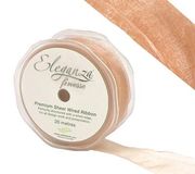 Eleganza Finesse Wired Ribbon 32mm x20m Rose Gold No.87 - Ribbons