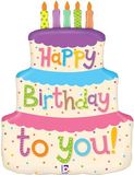 Betallic 27inch Shape Girly Birthday Cake (C) Pkg - Foil Balloons