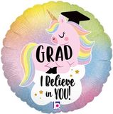 18inch Glitter Pastel Unicorn Grad Holographic - Foil Balloons