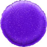 Oaktree 18inch Purple Holographic Round Packaged - Foil Balloons