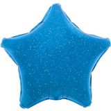 Oaktree 19inch Blue Holographic Star Packaged - Foil Balloons