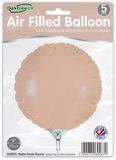 Oaktree 9inch Matte Nude Round Packaged x 5pcs - Foil Balloons