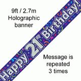 21st Birthday Streamers - Banners & Bunting