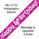 4th Birthday Pink - Banners & Bunting