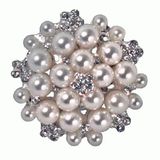 Diamanté Brooches - Pearl/Diamanté Cluster 25mm - 3pcs - Accessories