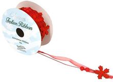 Eleganza Christmas Snowflake Charm Ribbon 5m Red No.16 - Christmas Ribbon