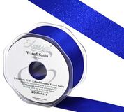 Eleganza Wired Edge Premium Double Faced Satin 38mm x 20m Royal Blue No. 18 - Ribbons