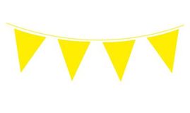 Solid Colour Waterproof Bunting 20 flags 20cm x 30cm 10m Yellow - Banners & Bunting