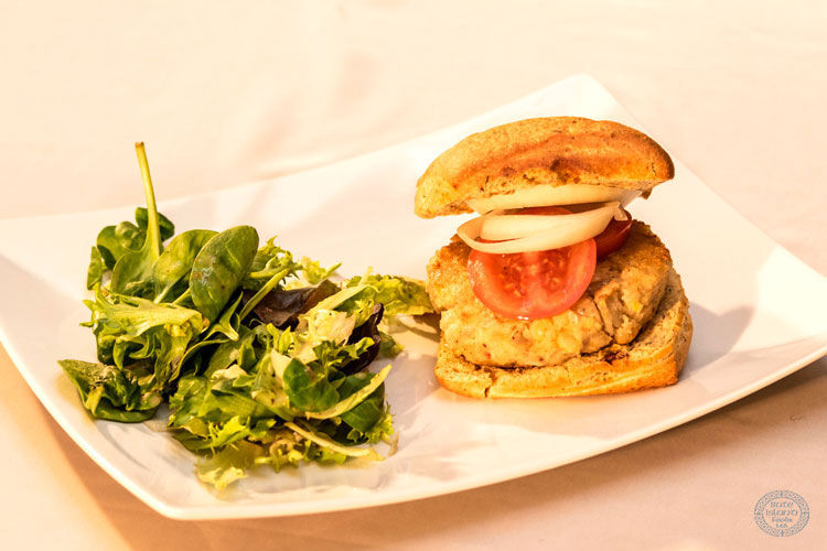 Spicy Lentil Chickpea and Strong Cheddar style Burger