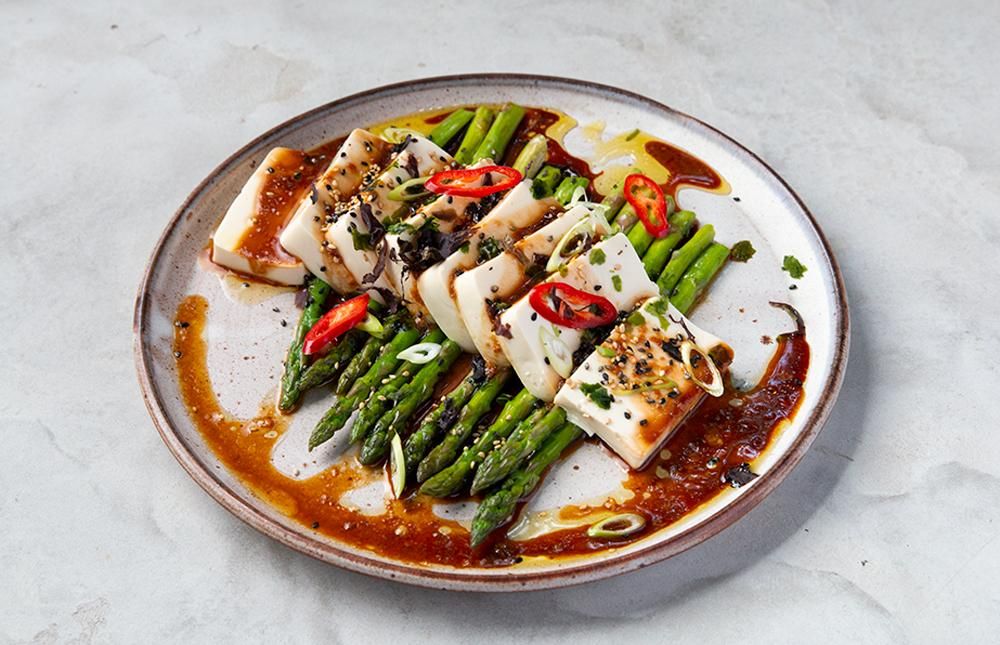 Tofu Asparagus with Umami Rich Miso Sauce