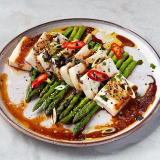 Tofu Asparagus with Umami Rich Miso Sauce