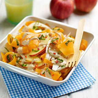 Carrot and apple salad with cashew dressing