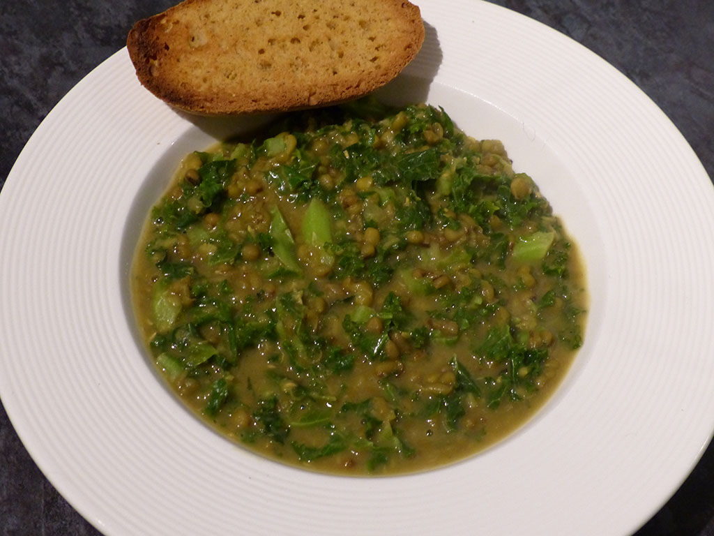 Mung Bean and Kale Soup