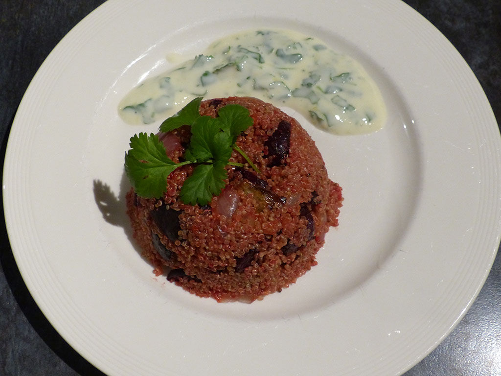 Pink Quinoa with roasted beetroot