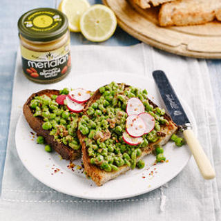 Smashed Pea & Almond Toasts