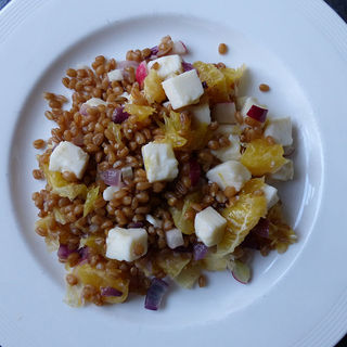 Wheat Grain Salad with Vegan Feta