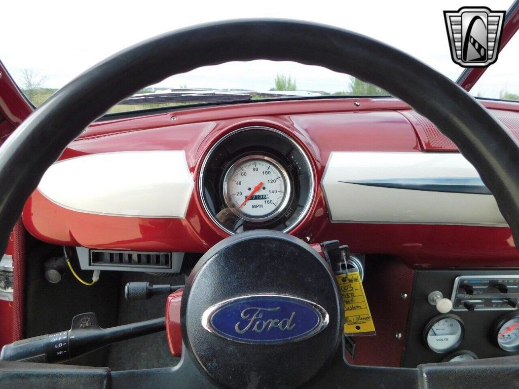 Pearl White / Maroon 1950 Ford Custom 302 CID V8 4 Speed auto w/ Overdrive Auto