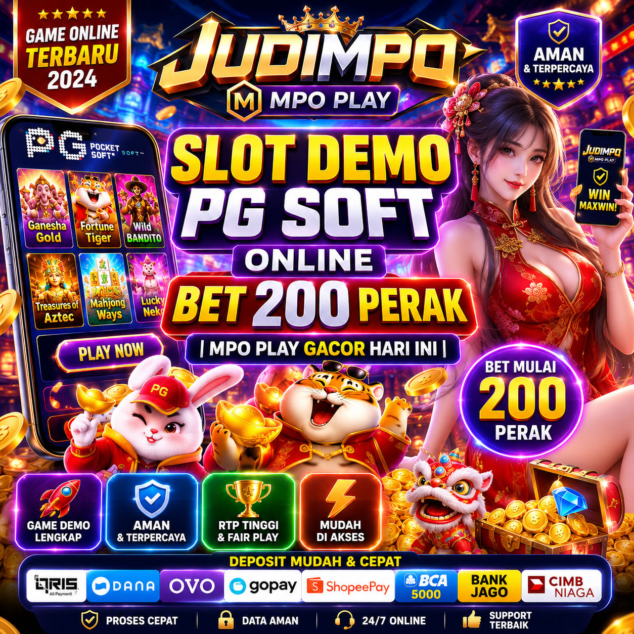 Judimpo slot demo PG Soft online bet 200 perak MPO Play gacor hari ini